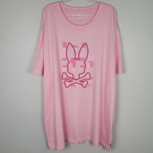 Psycho Bunny Size 4XL Pima Cotton T-Shirt Graphic Tee Short Sleeve Pink